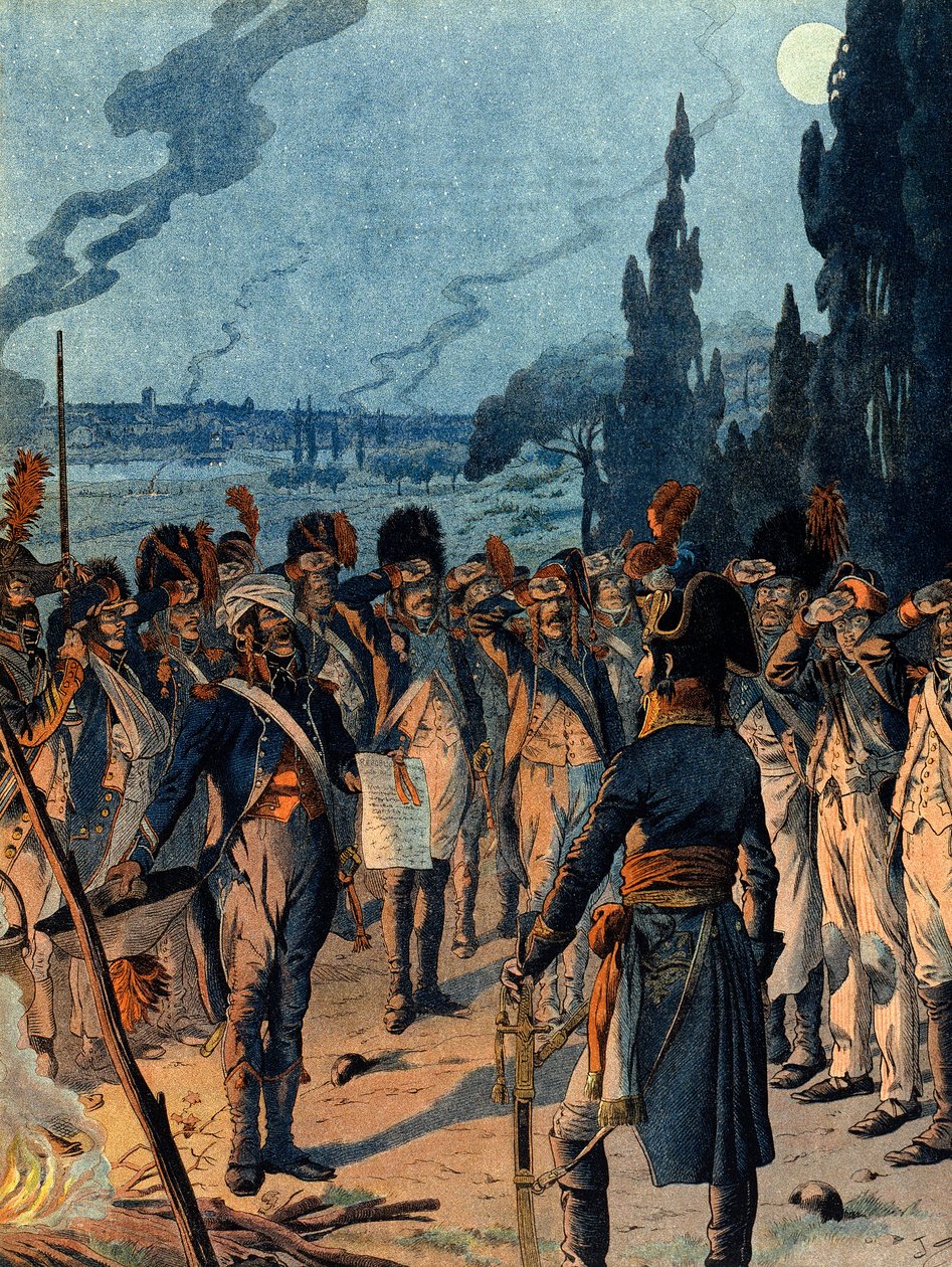 Italian Campaign: On the evening of the Battle of Lodi on May 10 by pseudonym for Onfray de Breville Jacques Job