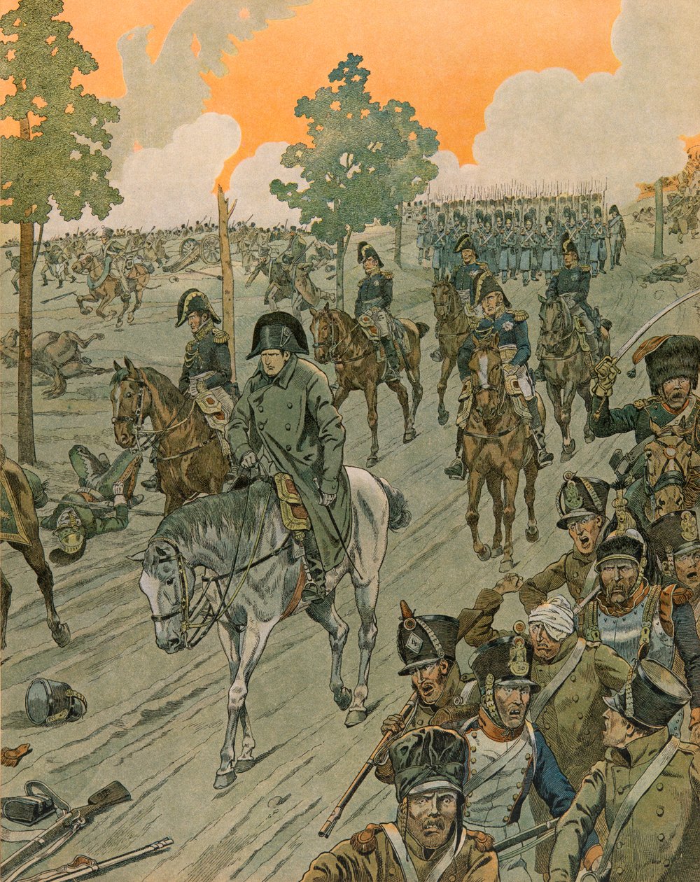 History of Belgium: Waterloo on the Evening of the Battle by pseudonym for Onfray de Breville Jacques Job