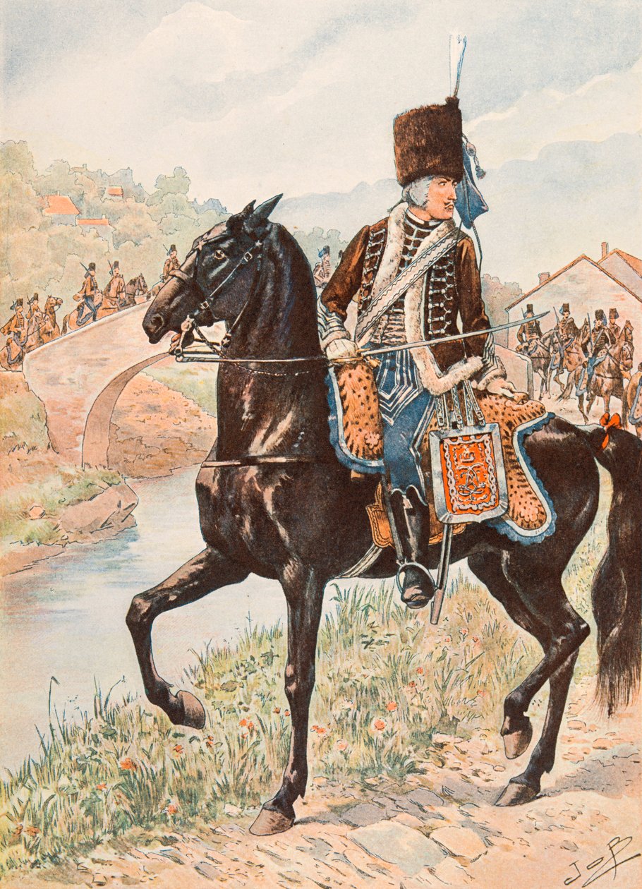 Outfit of the French Troops at All Times: Colonel of the Hussars of Chamborant by pseudonym for Onfray de Breville Jacques Job
