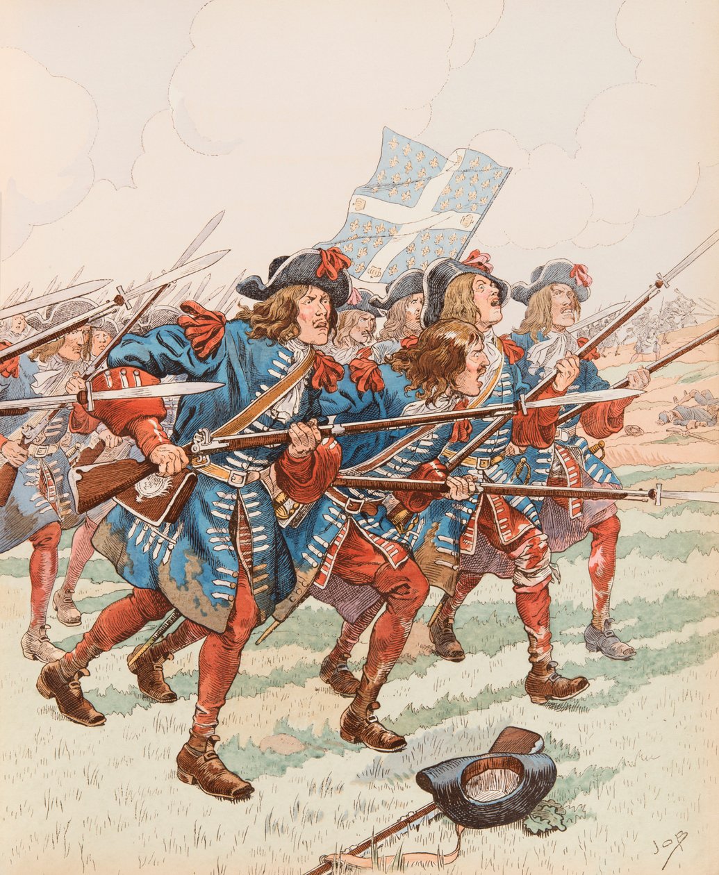 The First Bayonet (Military Charge in the Time of Louis XIII) by pseudonym for Onfray de Breville Jacques Job