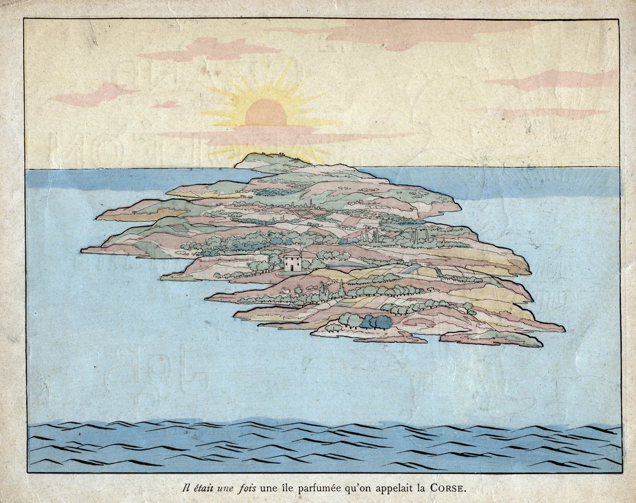 Once upon a time there was a scented island called Corsica (Corsica) - lithograph by Job (Jacques Onfroy de Breville) from 