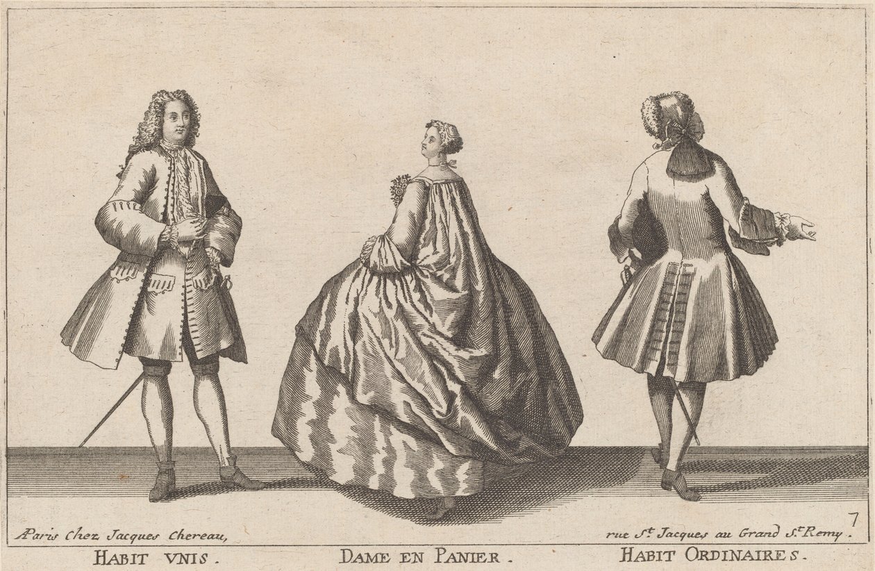Uniform Habit/Lady in Hoop Skirt/Ordinary Habit by published by Jacques Chéreau