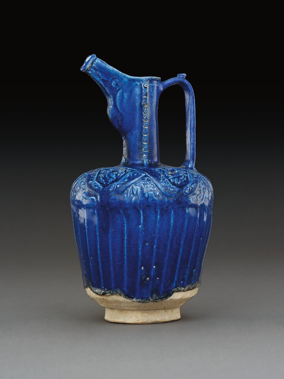 ダン・パルトゥシュ(1936年) #07 Bleu d’azur アンティーク Nishapur moulded monochrome cobalt-blue glazed pottery ewer