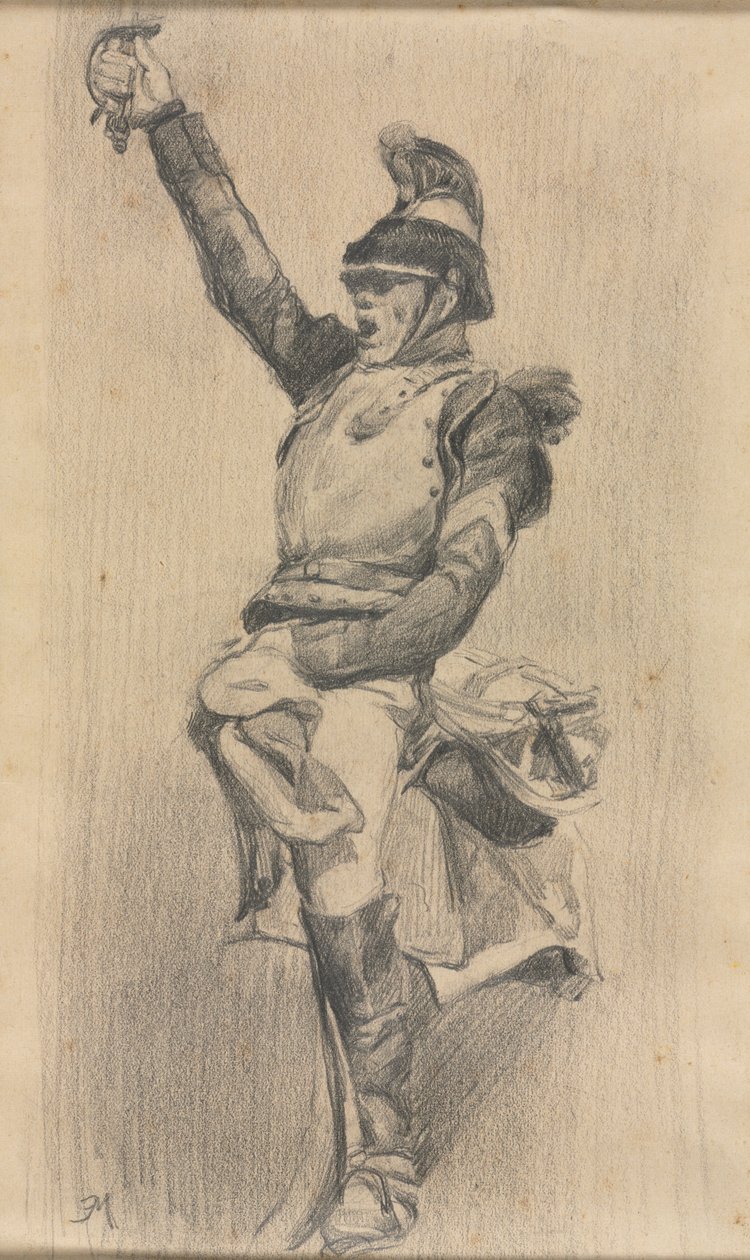 Soldier with Upraised Arm by studio of A. W. A. Plâté Studio (Ceylonese)