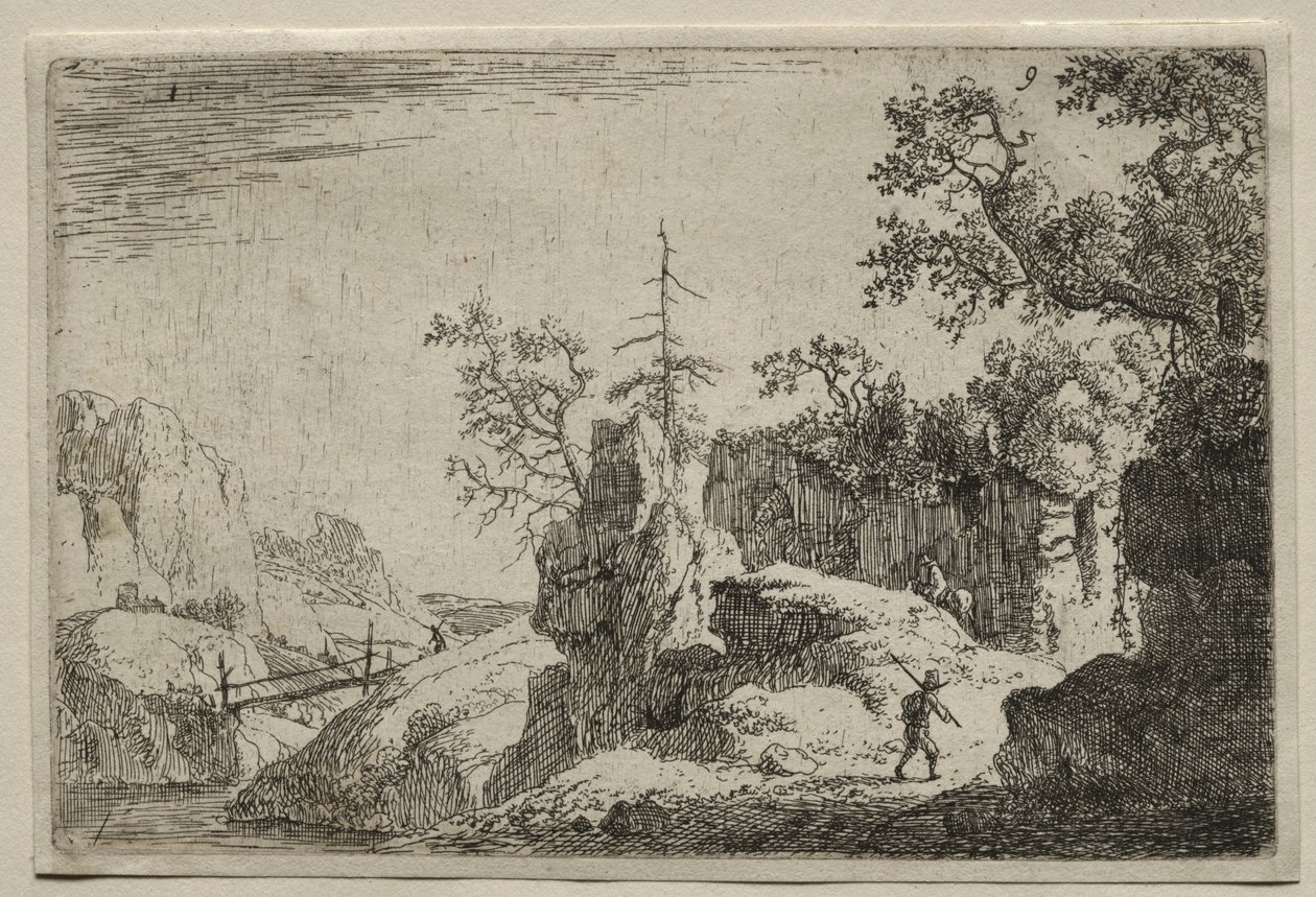 A Mountain Landscape by workshop of Giunta di Tugio