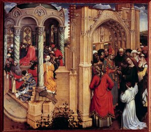 The Marriage of the Virgin. Painting by Robert Campin known as the Master of Flemalle (1375-1444) 15th century. Madrid, Prado Museum by Master of Flémalle