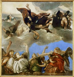 Saint Mark rewarding the theological virtues
