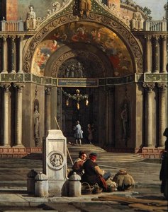 Capriccio of a Church (detail) by Canaletto