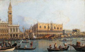 Painted view of Ducal Palace in Venice