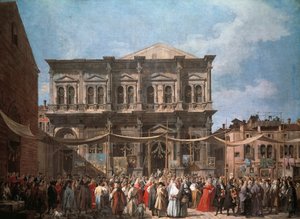 The Feast of San Rocco, Venice, about 1735 by (1697 1768) Canaletto