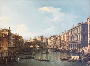 View of Venice with the Rialto Bridge by (1697 1768) Canaletto
