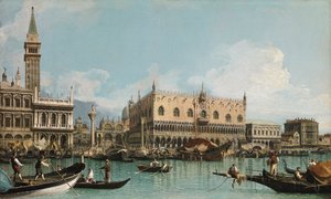 The pier near the Piazza San Marco in Venice by Canaletto by Canaletto