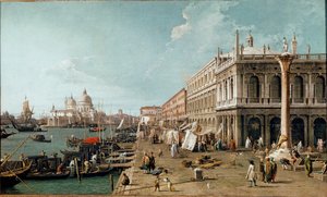 View of the Molo, the Biblioteca Marciana and the Column of St. Theodore, Venice by Canaletto