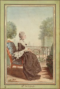 Ms Jeanne Julie Eleonore de Lespinasse (engraving) by Carmontelle