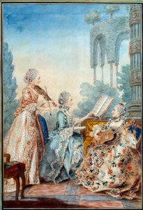 The three daughters of the composer Joseph Nicolas Pancrace Royer performing the score of the ballet Zaide by Carmontelle