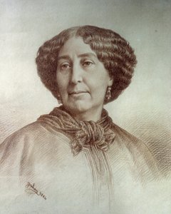 Portrait of the Woman of Letters George Sand (1804-1876) Aurore Dupin, Baroness Dudevant Drawing by Rene Jouhan (1835-?) from a photograph of Nadar by Nadar