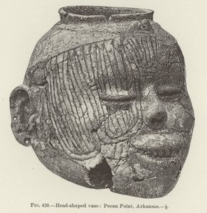 Head-shaped vase: Pecan Point, Arkansas