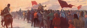 Crowd of supporters of Russian revolutionary leader Alexander Kerensky by (after) Carrey