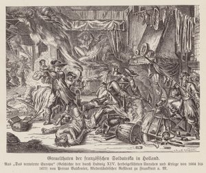 Atrocities committed by French troops in Holland in the Franco-Dutch War by (after) Dutch School