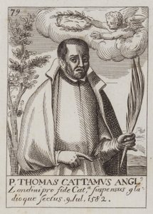 Thomas Cottam, English Catholic priest and martyr (engraving)