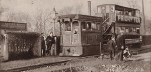 Last of the old steam trams in Birmingham by (after) English photographer