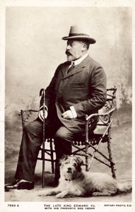 The Late King Edward VII with His Favourite Dog Caesar