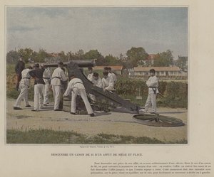 Lowering a 95 Cannon from a Siege Carriage and Placing It