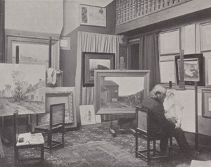 Jean Charles Cazin in his studio by (after) French Photographer