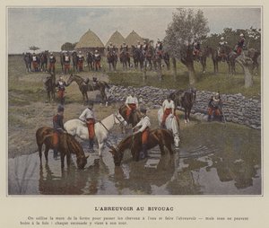 The Watering Place at the Bivouac by (after) French Photographer