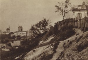 The Gardens of Montmartre with the Blute-fin Mill around 1860 by (after) French Photographer