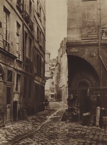Rue des Marmousets in 1864, taken from Rue Saint-Landry, was at the site of the new Hotel-Dieu by (after) French Photographer