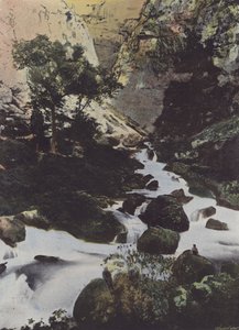 Source de la Sorgue a la Fontaine de Vaucluse (coloured photo)