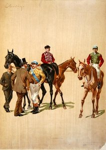 Jockeys on the Racecourse, c.1875