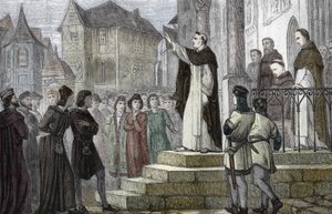 Representation of Albert the Great Teaching in Paris, at the University of Paris, at the First Dominican Convent on Rue Saint Jacques
