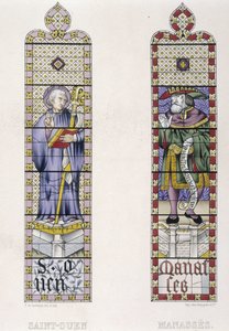 Stained Glass Representing St Ouen and Manassès, Church St Ouen de Rouen by (after) French School