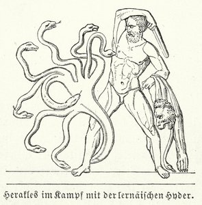Heracles Battling the Lernaean Hydra by (after) German School
