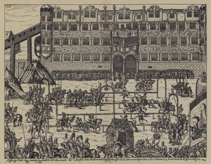 Tournament in celebration of the Christening of Sigismund, son of John George, Elector of Brandenburg, at Colln Castle by (after) German School