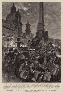 Twelfth Night in Rome, the Procession of La Befana by (after) Italian School