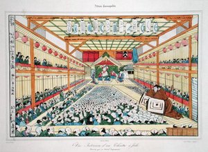 Interior of a Theatre at Jedo, engraved by Jaime