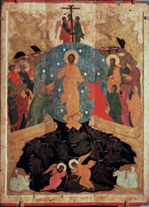 The Descent into Hell. Episode of the Resurrection, immediately after his death, Christ descended to the gates of the kingdom of the dead (limbo) where souls vegetate awaiting the beatific vision, to liberate the souls of the Just by (c.1440 1502) Dionisius the Wise