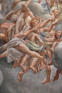 Angels playing musical instruments (detail) by (c.1489 1534) Correggio