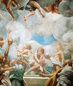 Ephebes and apostle, detail from Assumption of Virgin