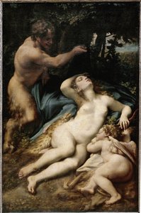 Jupiter and Antiope (or Venus with Cupid and a Satyr)