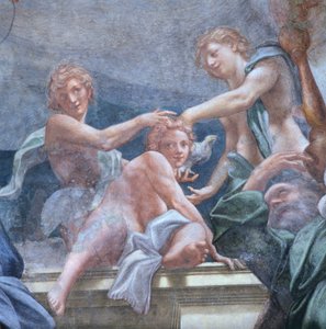 Youths on Balcony, (detail)