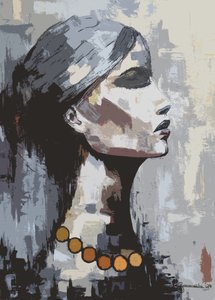 Woman "Shadow of Wisdom" Collage Style