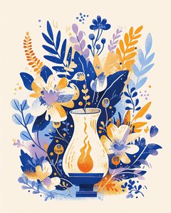 Cute Retro Floral Ghost Home Decoration by F. Abderrahim