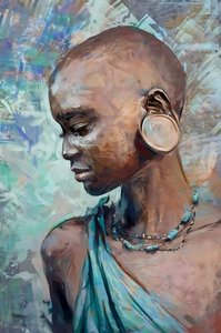 African tribe girl with traditional costume