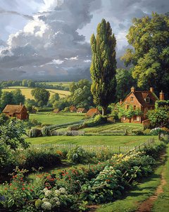 Panoramic Countryside Landscape in Spring