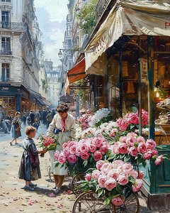 1920s Woman Flower Seller by F. Abderrahim