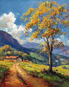 Colorful Autumn Landscape in Mountains